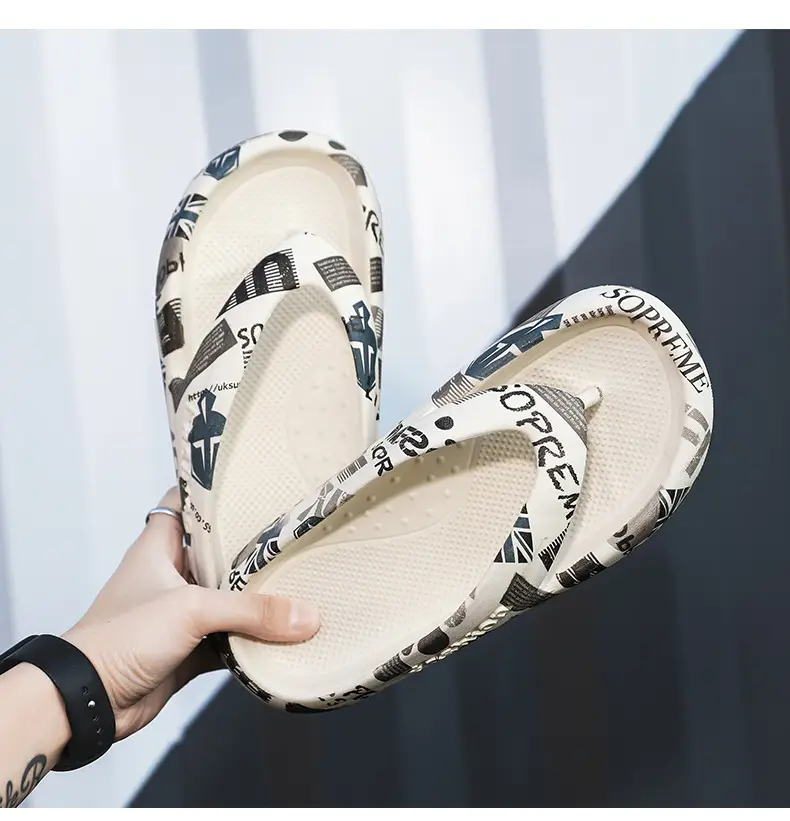 2023 K-style Men's Grey Cross-border Flip-flops — feature 11