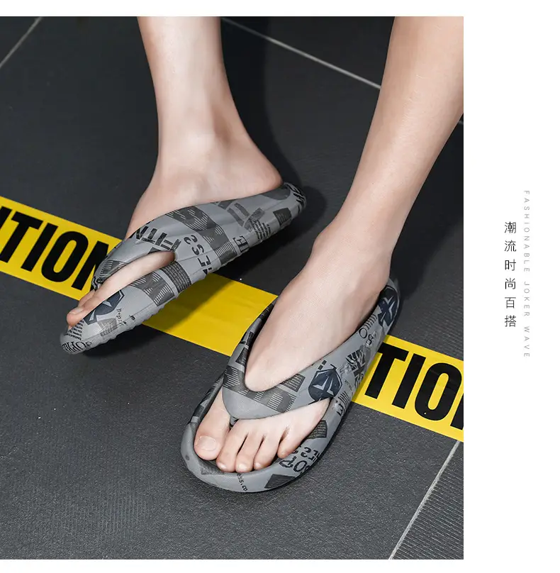 2023 K-style Men's Grey Cross-border Flip-flops — feature 14