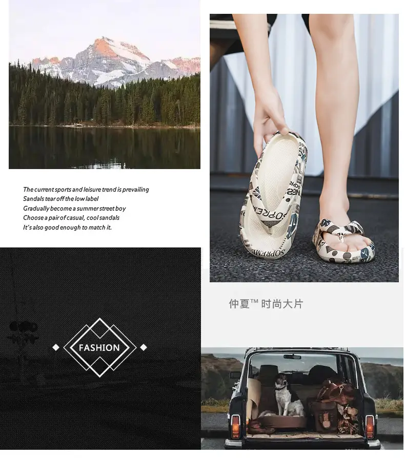 2023 K-style Men's Grey Cross-border Flip-flops — feature 2