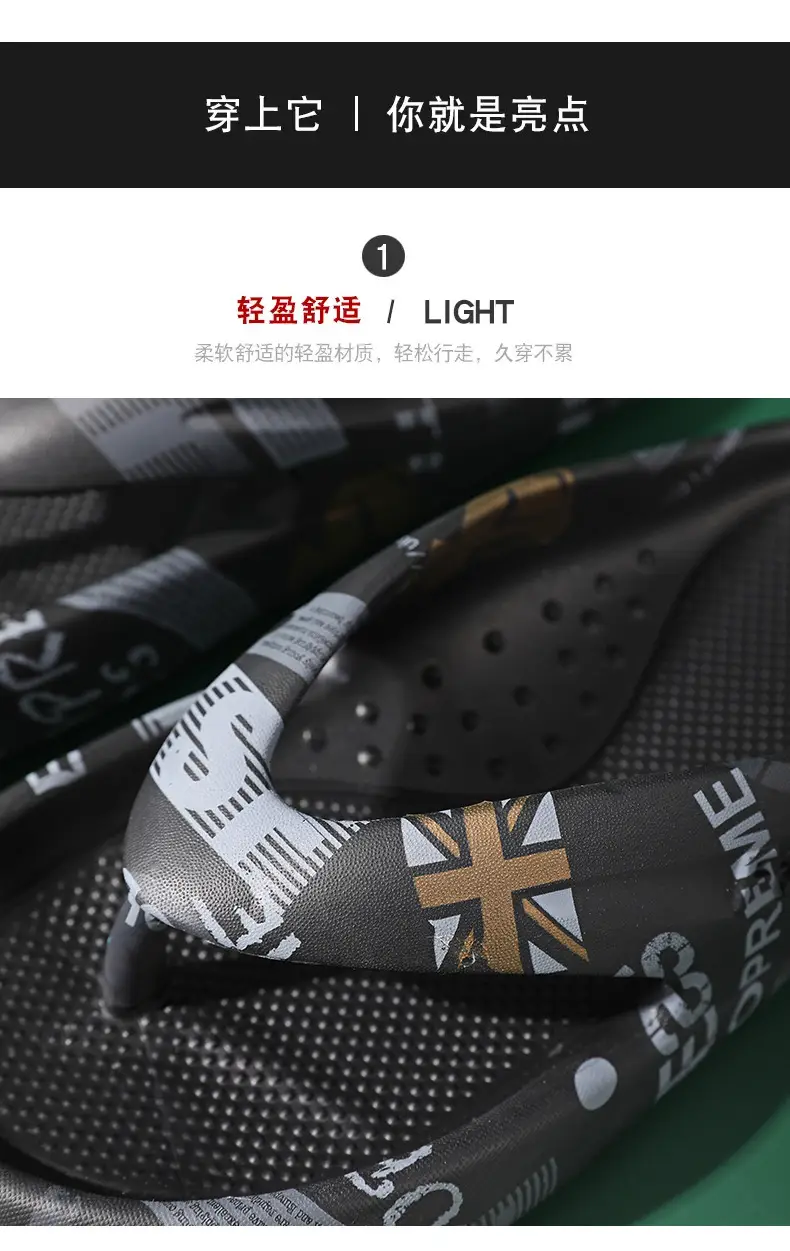 2023 K-style Men's Grey Cross-border Flip-flops — feature 4