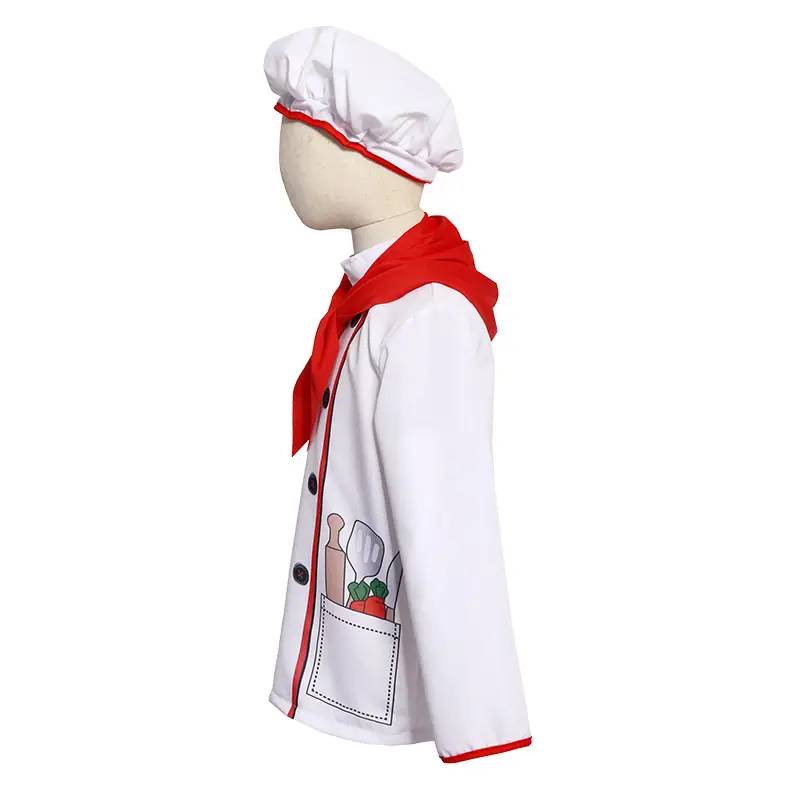 Children Chef Set Red Bow Kitchen Costume S to XL — feature 13