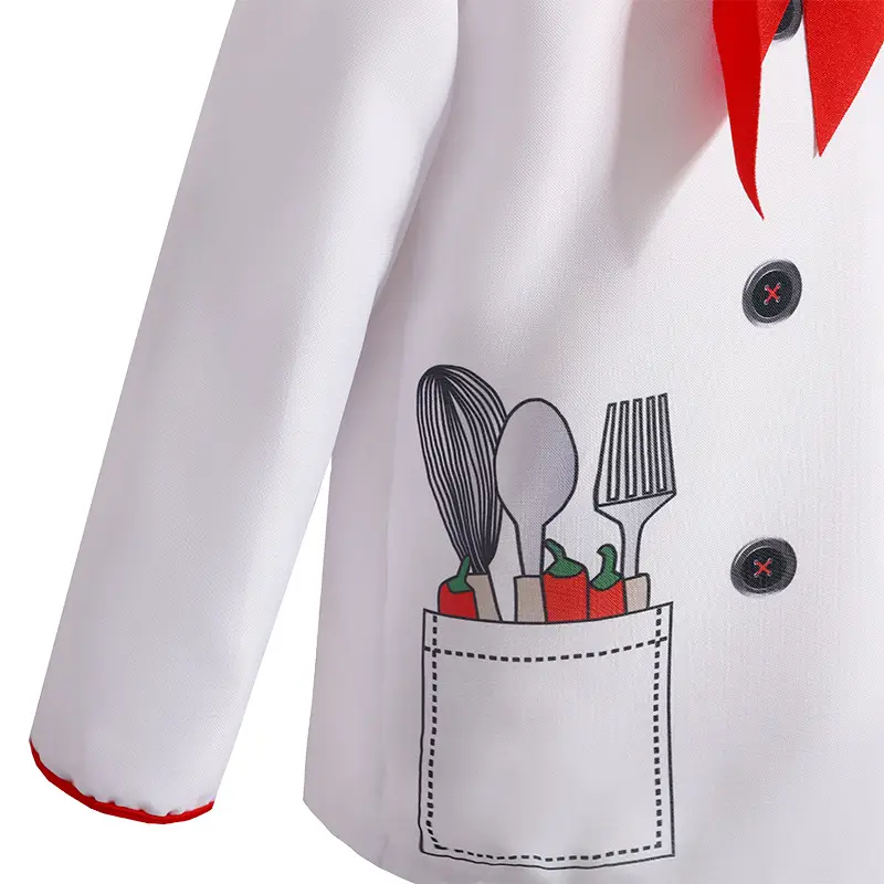 Children Chef Set Red Bow Kitchen Costume S to XL — feature 17