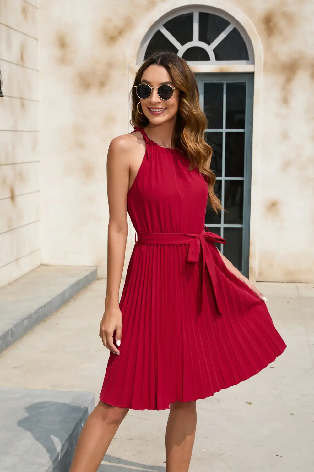 Women's Orange Waist Suspender Dress Party Wear — feature 2