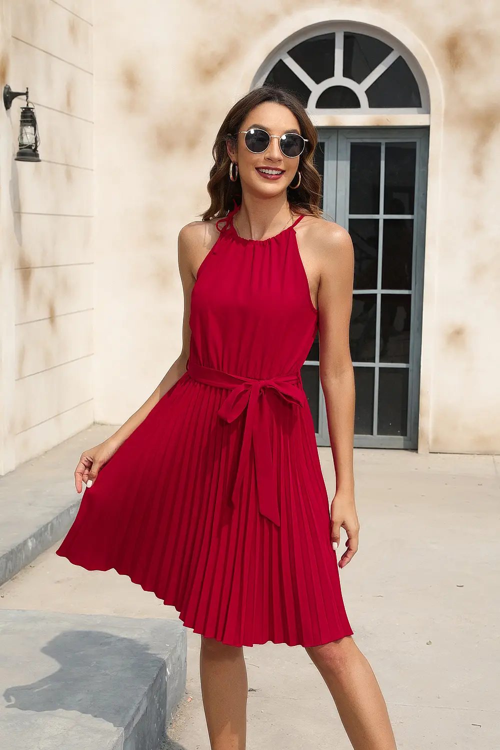 Women's Orange Waist Suspender Dress Party Wear — feature 4