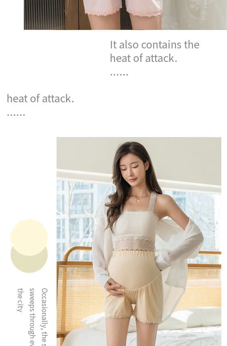 Black Ice Silk Anti-Exposure Maternity Shorts — feature 16