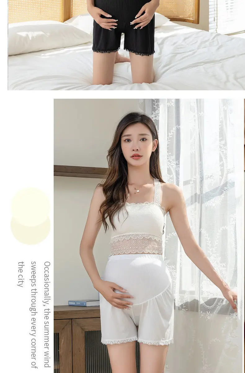 Black Ice Silk Anti-Exposure Maternity Shorts — feature 20