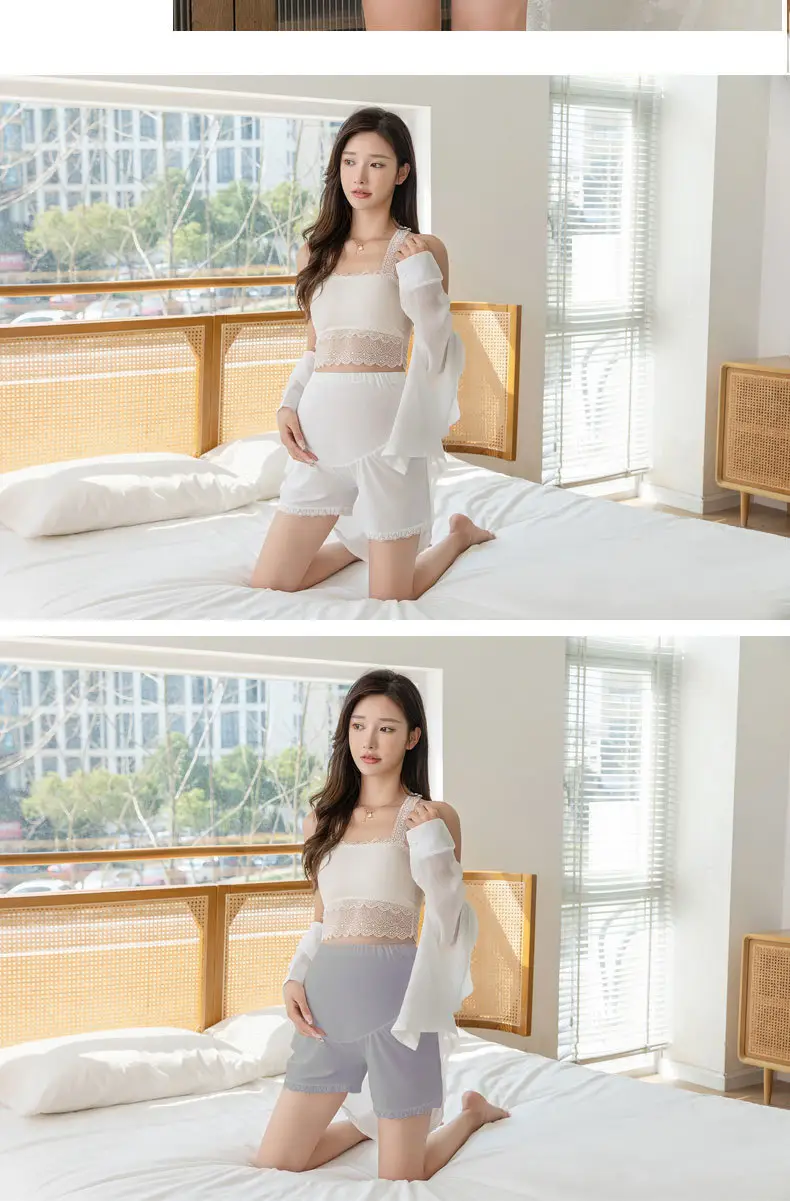 Black Ice Silk Anti-Exposure Maternity Shorts — feature 21