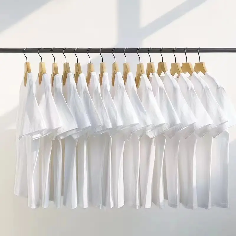 Pure Cotton Loose White T-Shirt for Men Summer - Image 4