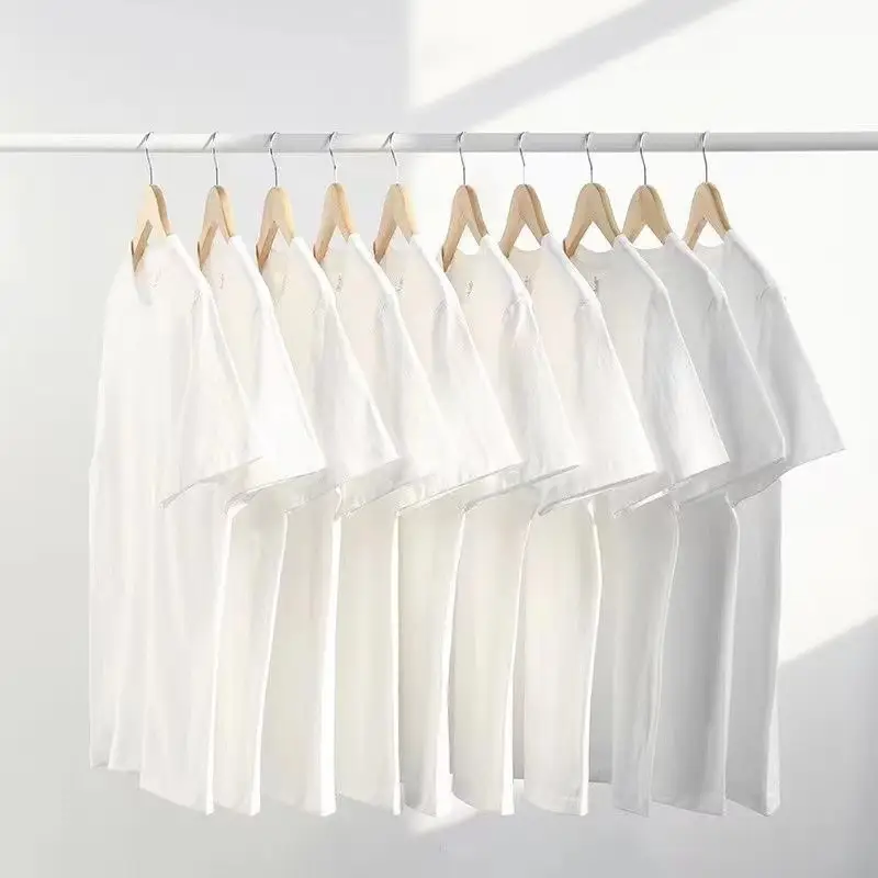Pure Cotton Loose White T-Shirt for Men Summer - Image 5