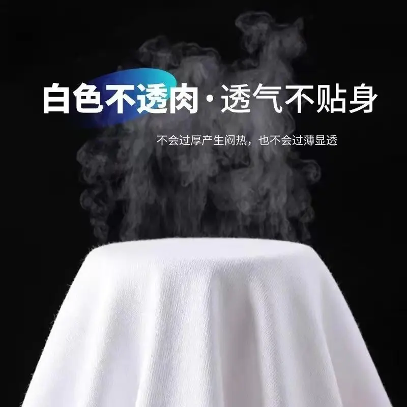 Pure Cotton Loose White T-Shirt for Men Summer — feature 11