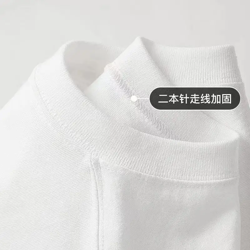 Pure Cotton Loose White T-Shirt for Men Summer — feature 18