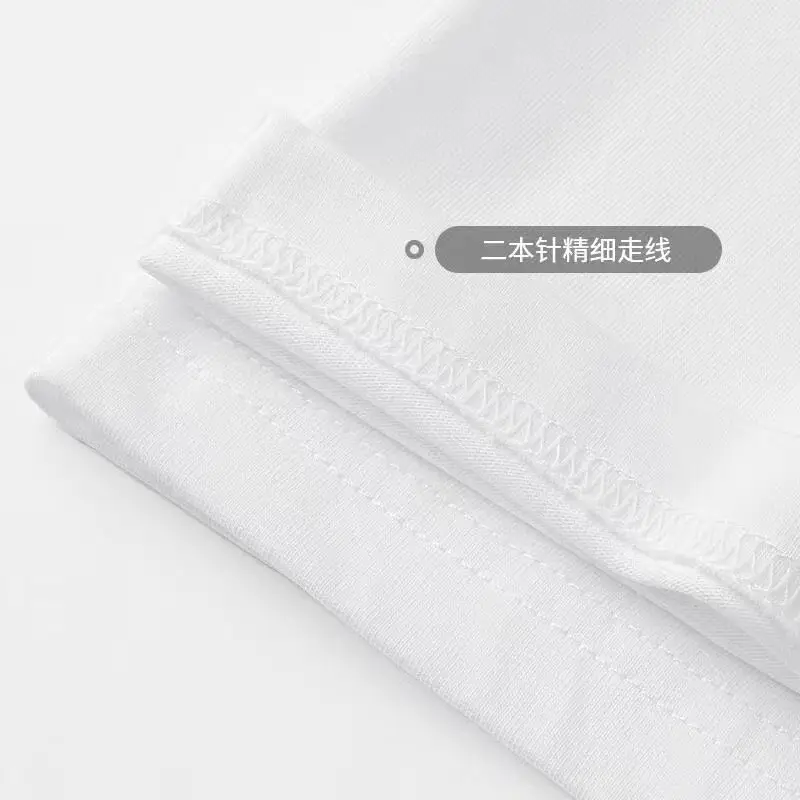 Pure Cotton Loose White T-Shirt for Men Summer — feature 21