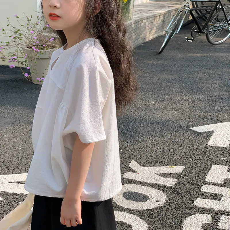 Girls Cotton Loose Top Suit Summer Wear Korean Style - Image 6