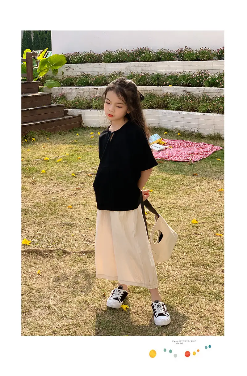 Girls Cotton Loose Top Suit Summer Wear Korean Style — feature 11