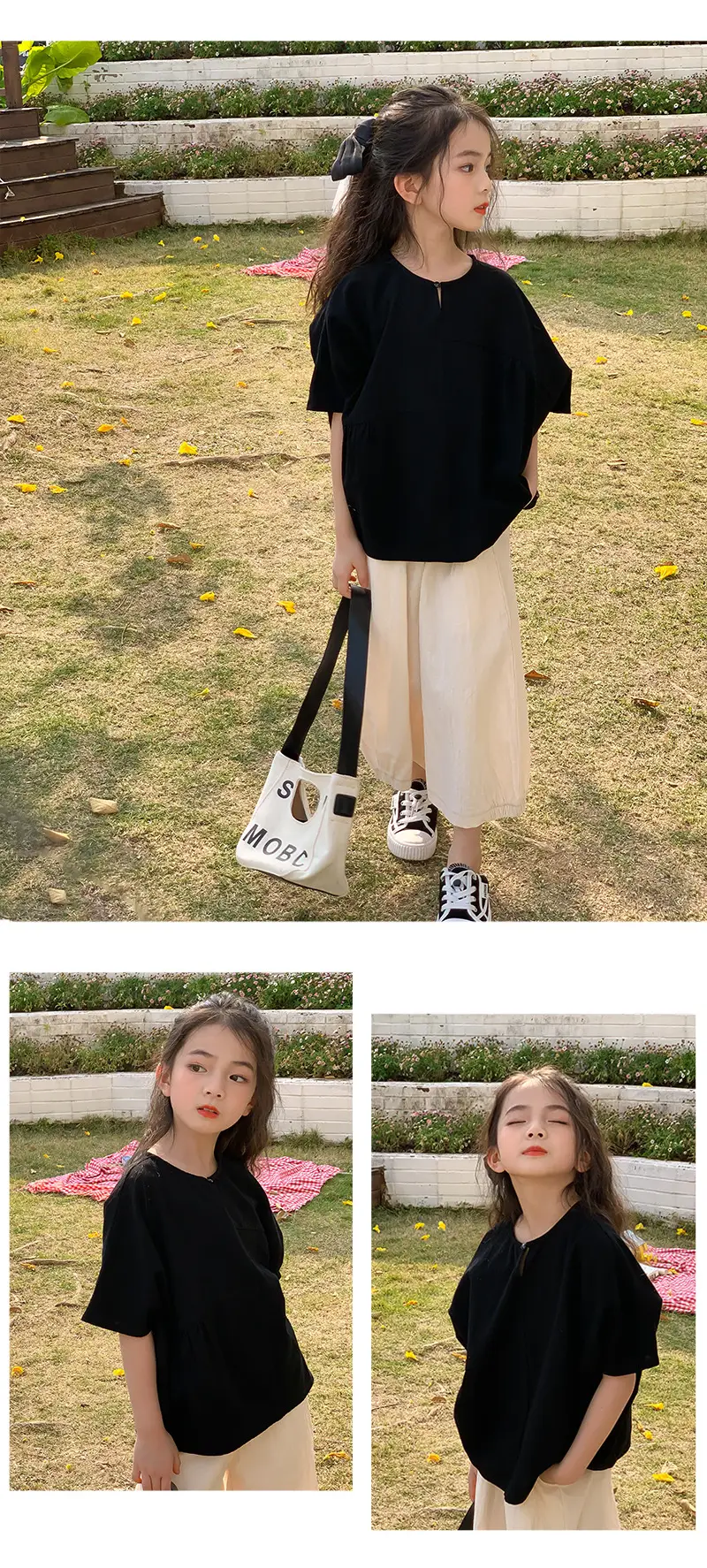 Girls Cotton Loose Top Suit Summer Wear Korean Style — feature 13