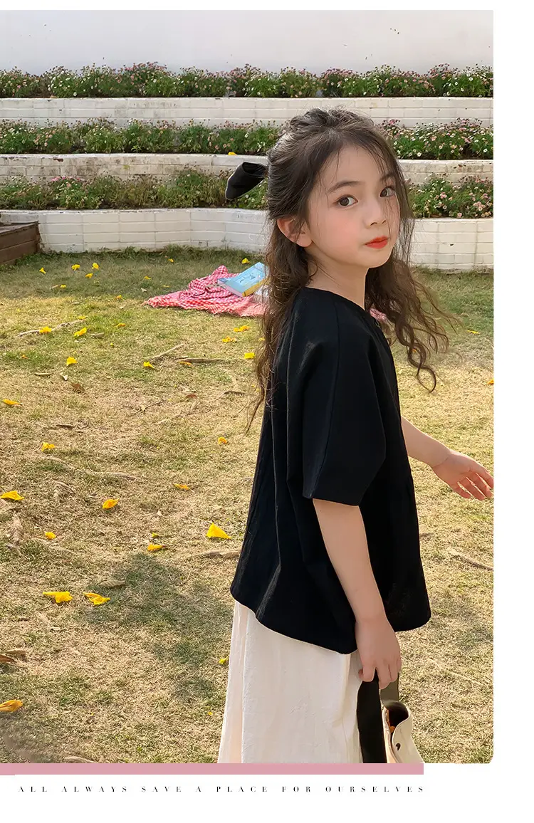 Girls Cotton Loose Top Suit Summer Wear Korean Style — feature 16