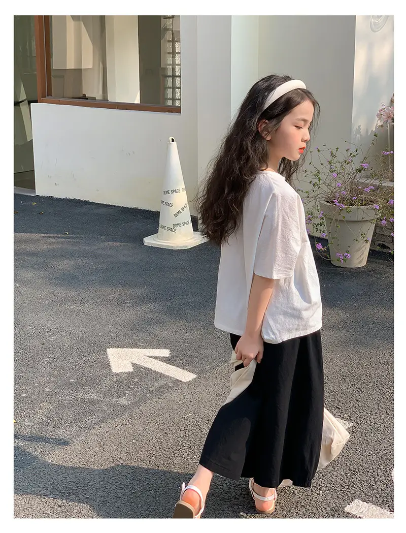 Girls Cotton Loose Top Suit Summer Wear Korean Style — feature 6