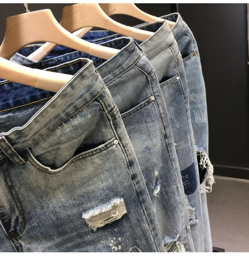 Men Ripped Cropped Jeans 2023 New Style — feature 13