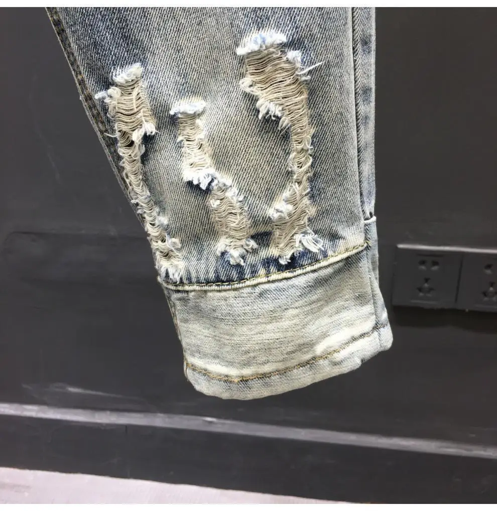 Men Ripped Cropped Jeans 2023 New Style — feature 16