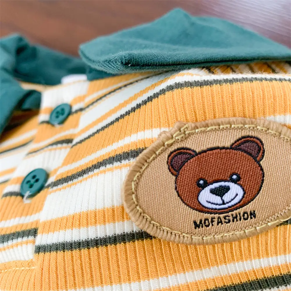 Children's Striped Polo Top Set Summer Casual Huzhou — feature 4