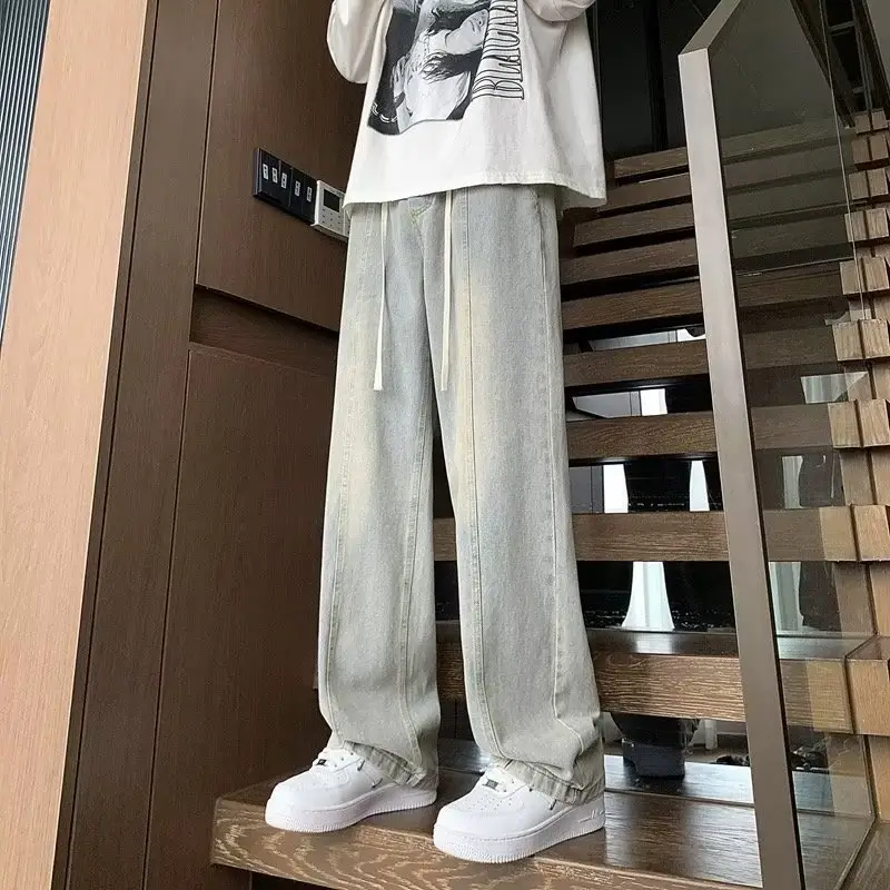 Men Korean-style Drawstring Jeans Loose Draped All-match - Image 6