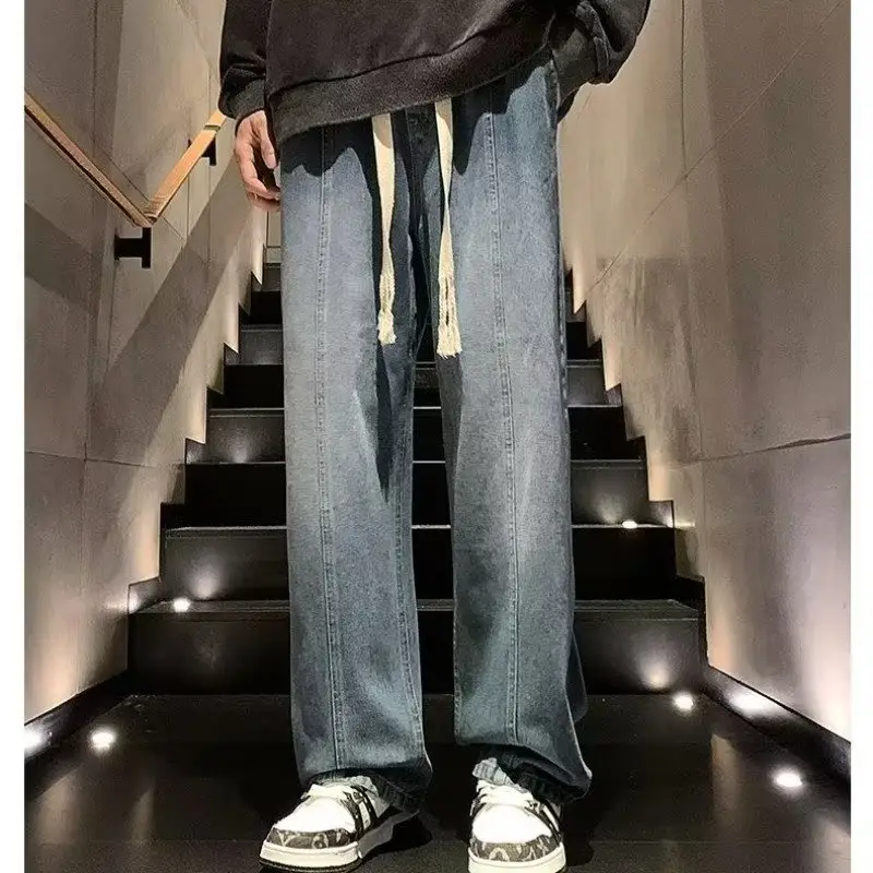 Men Korean-style Drawstring Jeans Loose Draped All-match - Image 2