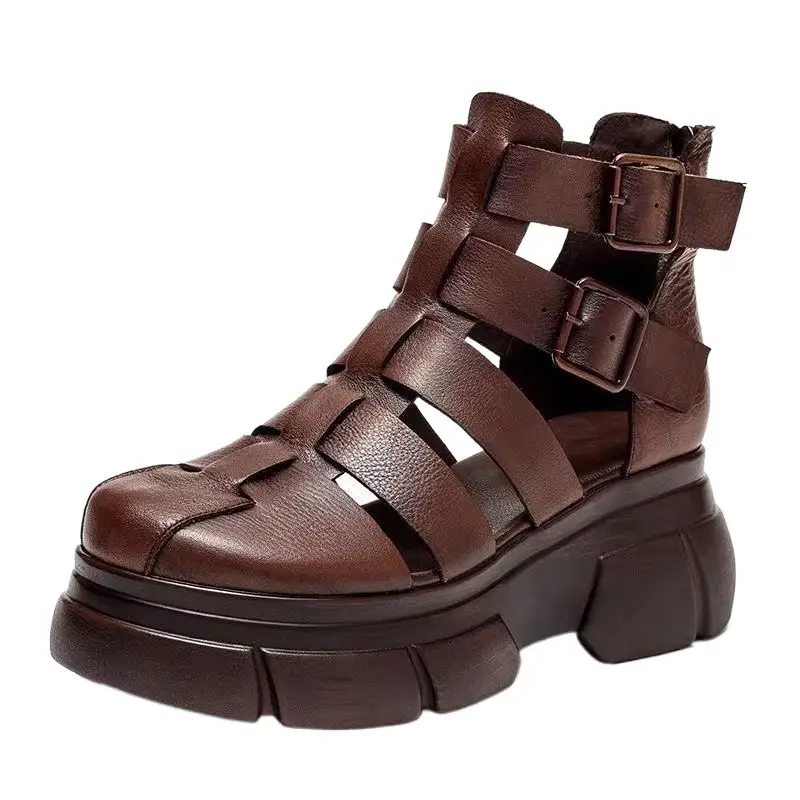 Black Cut Out Wedge Sandals for Women 2023 - Image 7