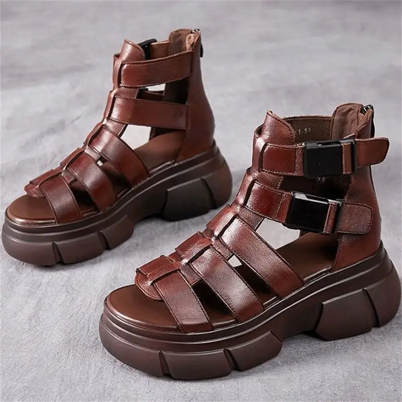 Black Cut Out Wedge Sandals for Women 2023 - Image 2