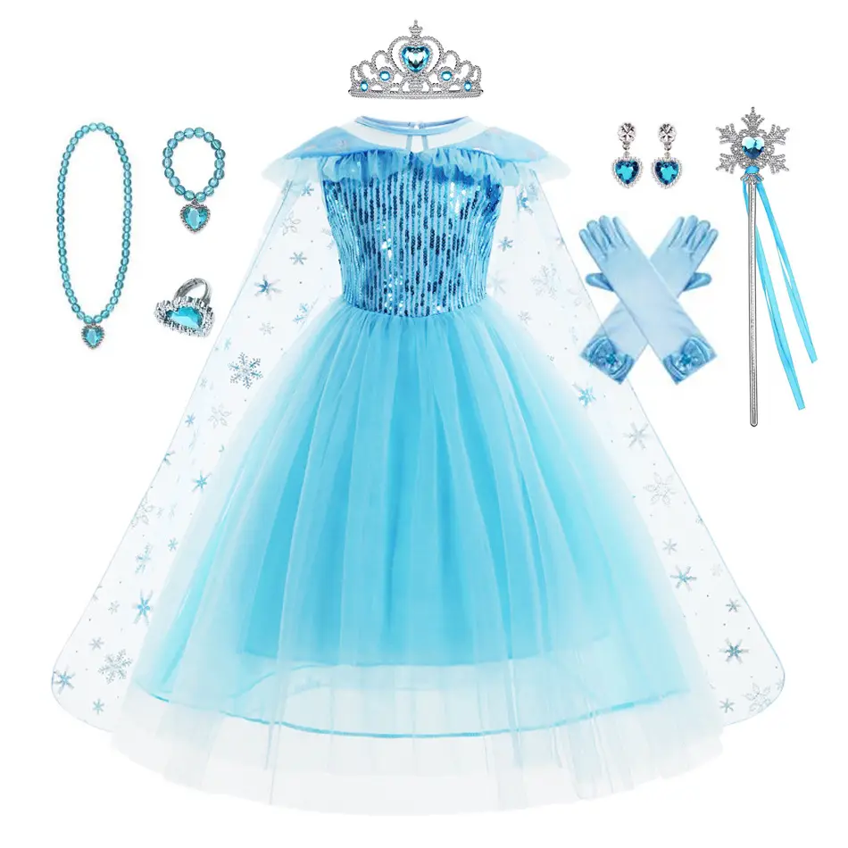 Elsa Ice Crown with Blue Tassels for Girls - Image 40