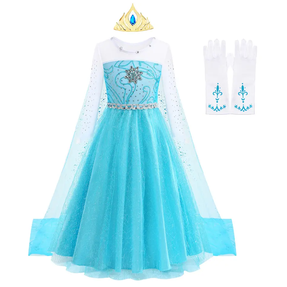 Elsa Ice Crown with Blue Tassels for Girls - Image 41