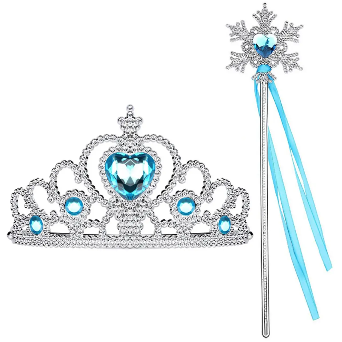 Elsa Ice Crown with Blue Tassels for Girls - Image 18