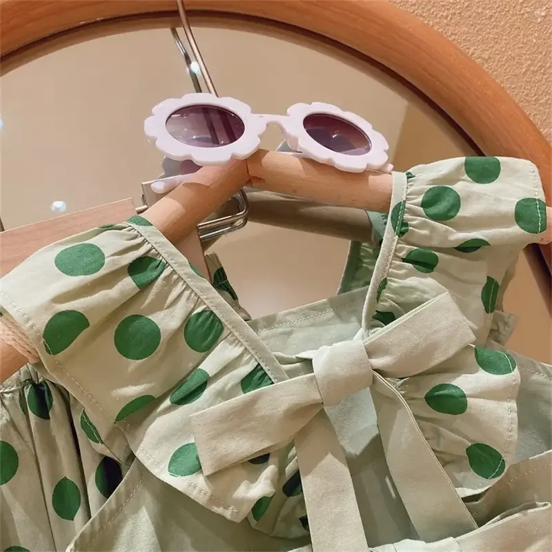Girls Sleeveless Polka Dot Suit 2024 — feature 12