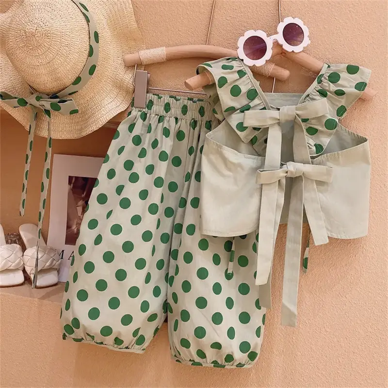 Girls Sleeveless Polka Dot Suit 2024 — feature 3