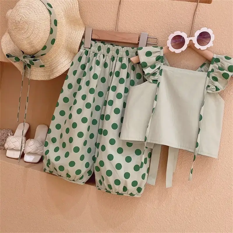 Girls Sleeveless Polka Dot Suit 2024 — feature 5