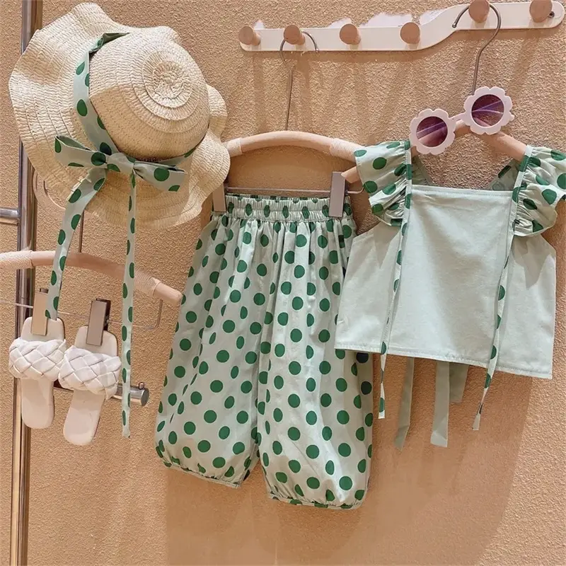 Girls Sleeveless Polka Dot Suit 2024 — feature 6