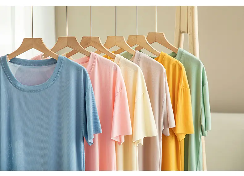 Women Ice Silk Long Dress Summer Casual Home Wear — feature 4