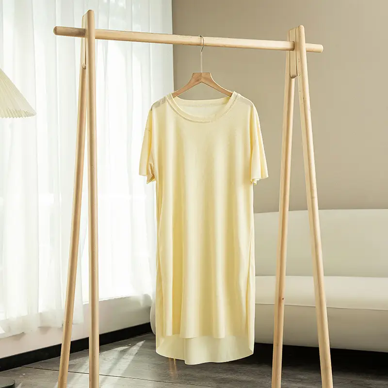 Women Ice Silk Long Dress Summer Casual Home Wear - Image 5
