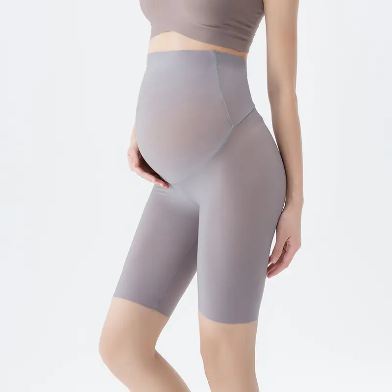 Pregnant Women's Grey Traceless Abdominal Leggings - Image 2