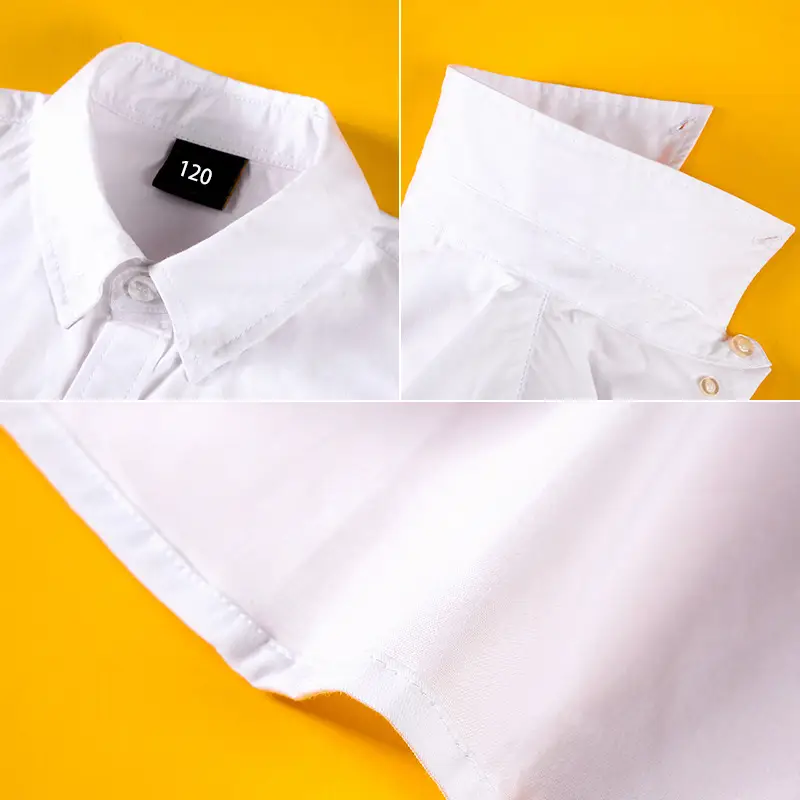Boys White Short Sleeve Pure Cotton Shirt - Image 5