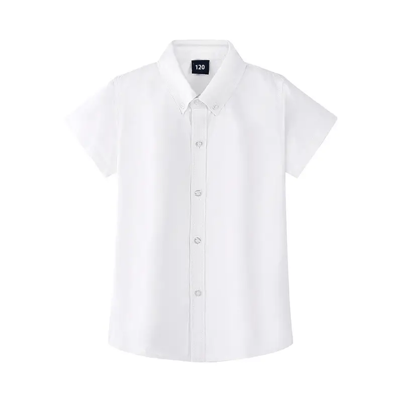 Boys White Short Sleeve Pure Cotton Shirt - Image 7