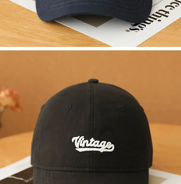 Men's Beige Vintage Red Embroidered Cap — feature 20