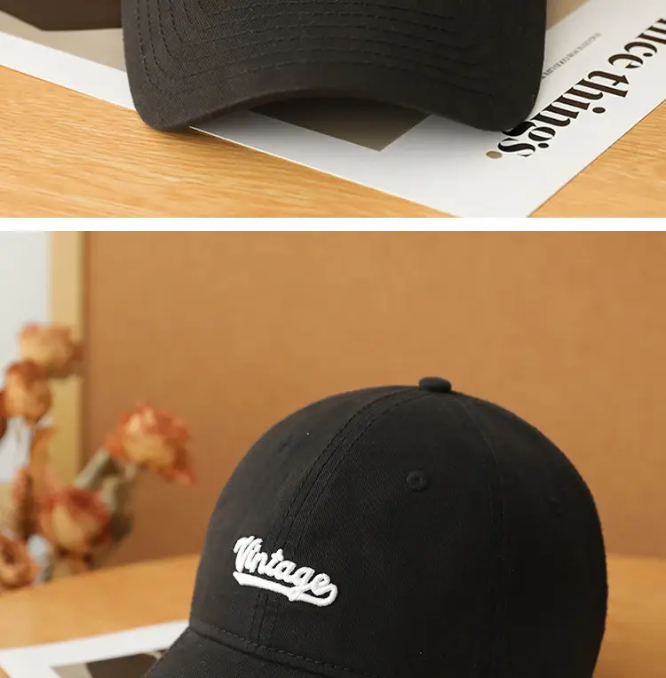 Men's Beige Vintage Red Embroidered Cap — feature 21