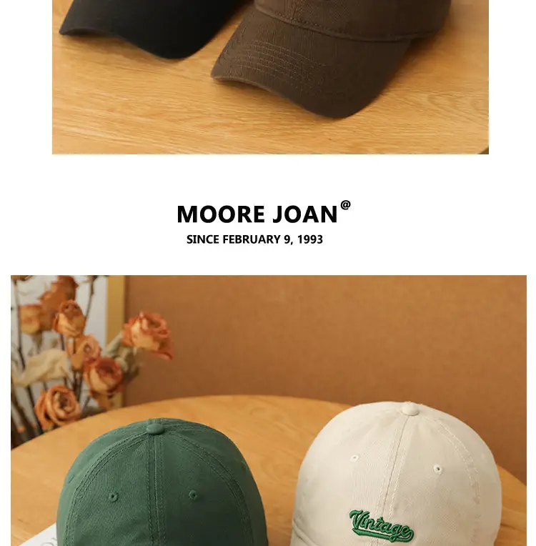 Men's Beige Vintage Red Embroidered Cap — feature 4