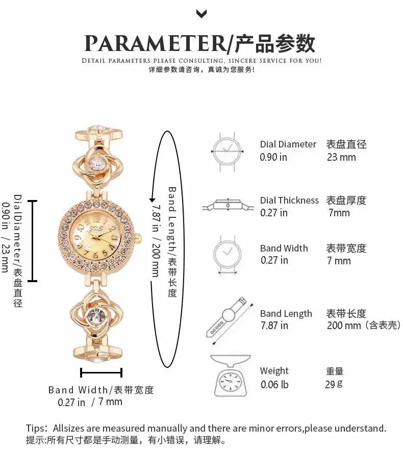 Ladies Rhinestone Bracelet Watch with Heart Charm - Image 8