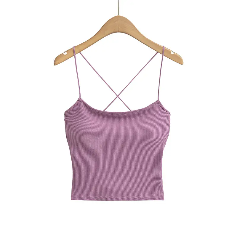 Women's White Cross Back Camisole Vest 2023 Summer