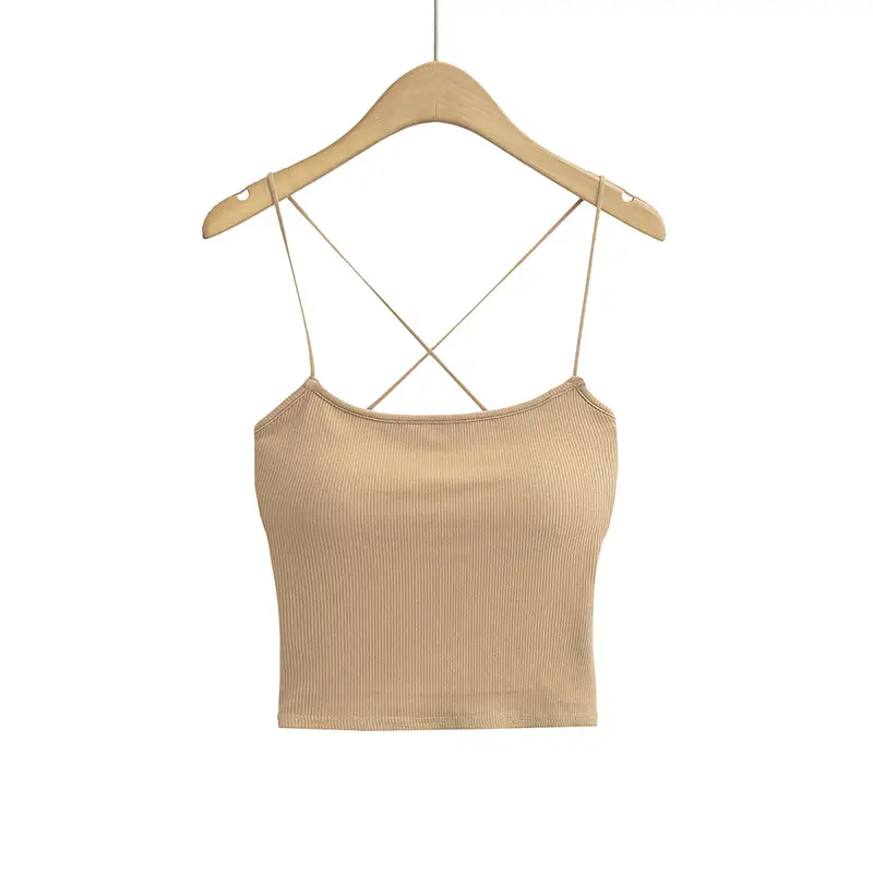 Women's White Cross Back Camisole Vest 2023 Summer