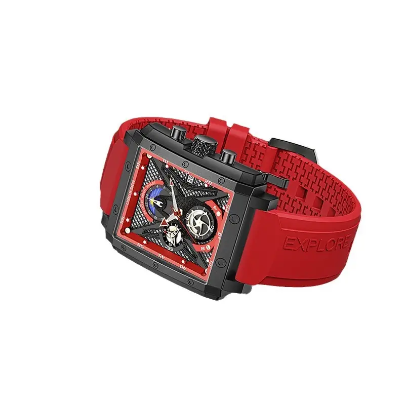 Men's Blue Silicone Moon Watch with Multi-Function Display - Image 6