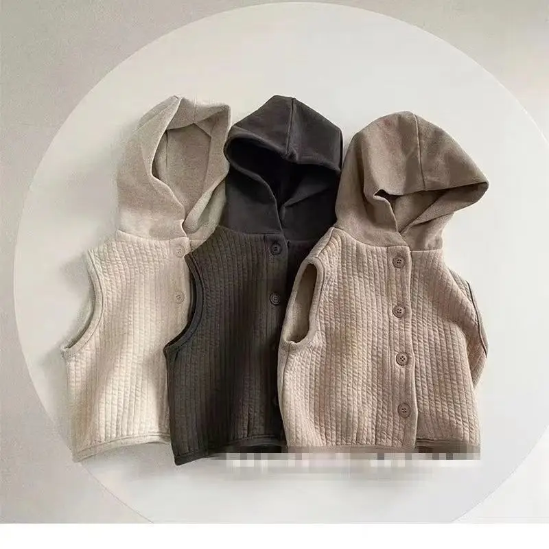 Korean Baby Hooded Vest Cream Spring Autumn Wear — feature 2