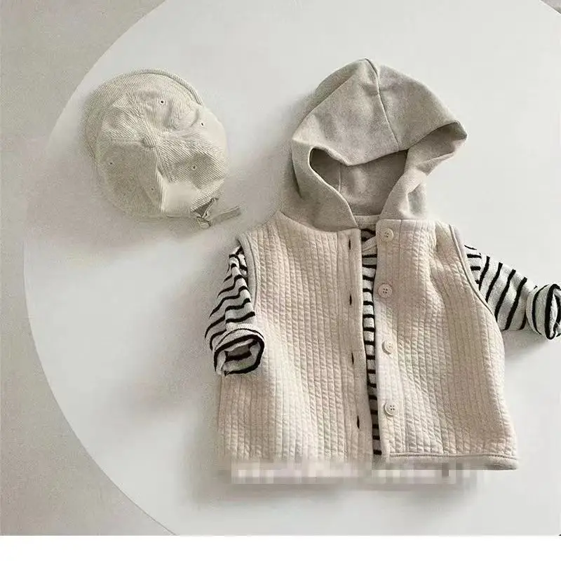 Korean Baby Hooded Vest Cream Spring Autumn Wear — feature 5
