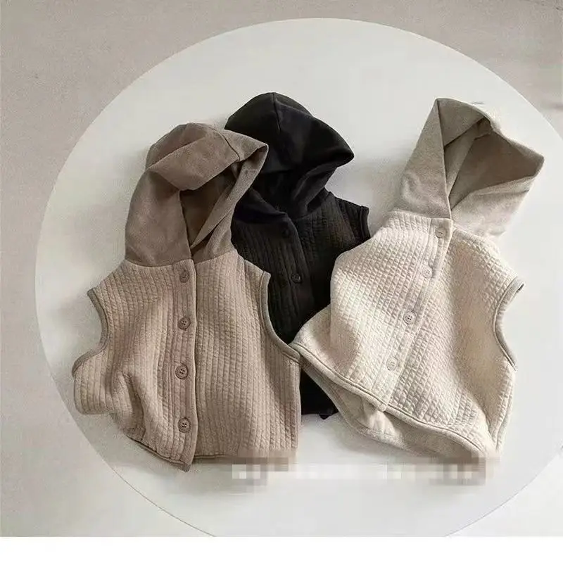 Korean Baby Hooded Vest Cream Spring Autumn Wear — feature 6